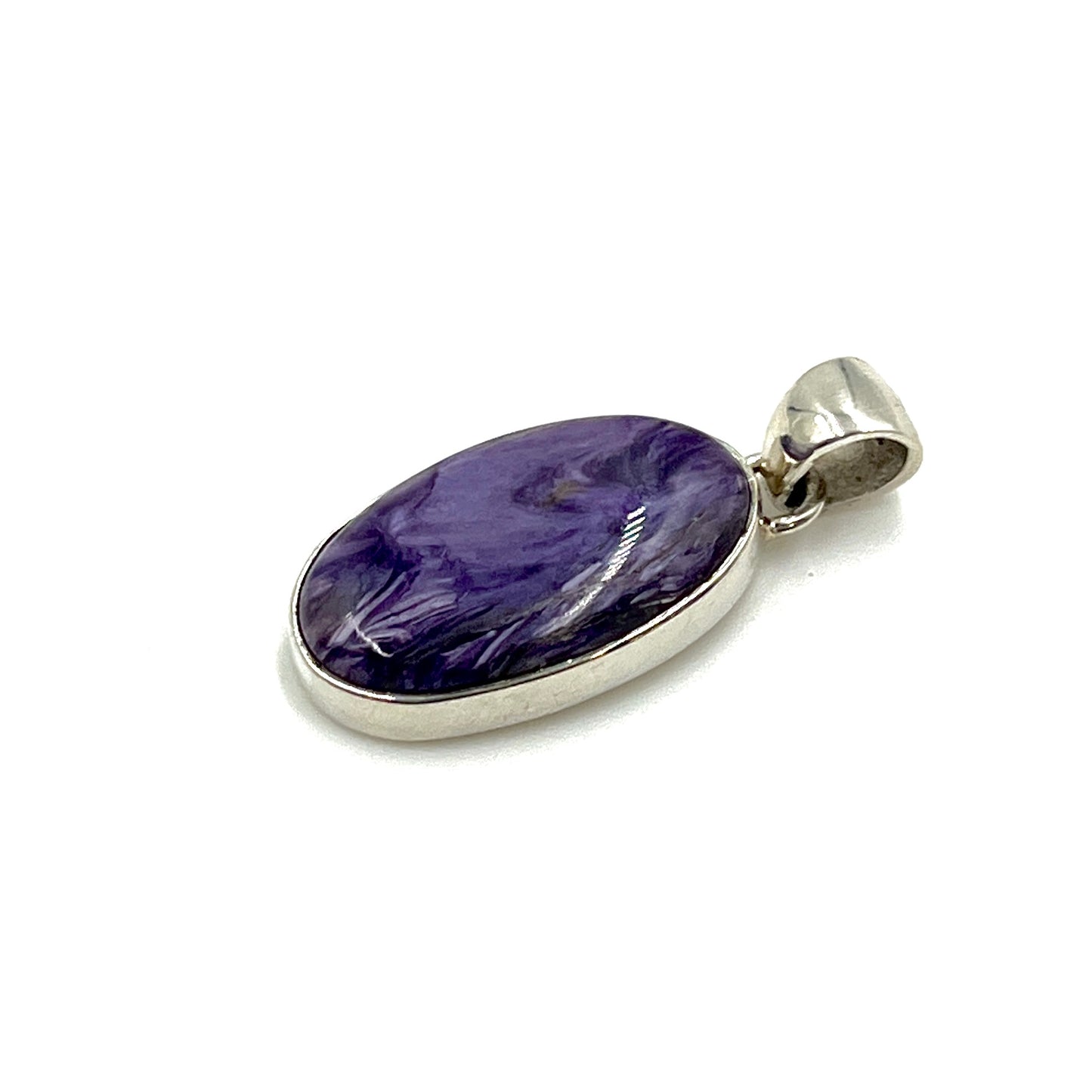 Sterling Silver Charoite Oval Pendants