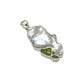 Silver Pearl, Peridot & Green Kyanite Pendants