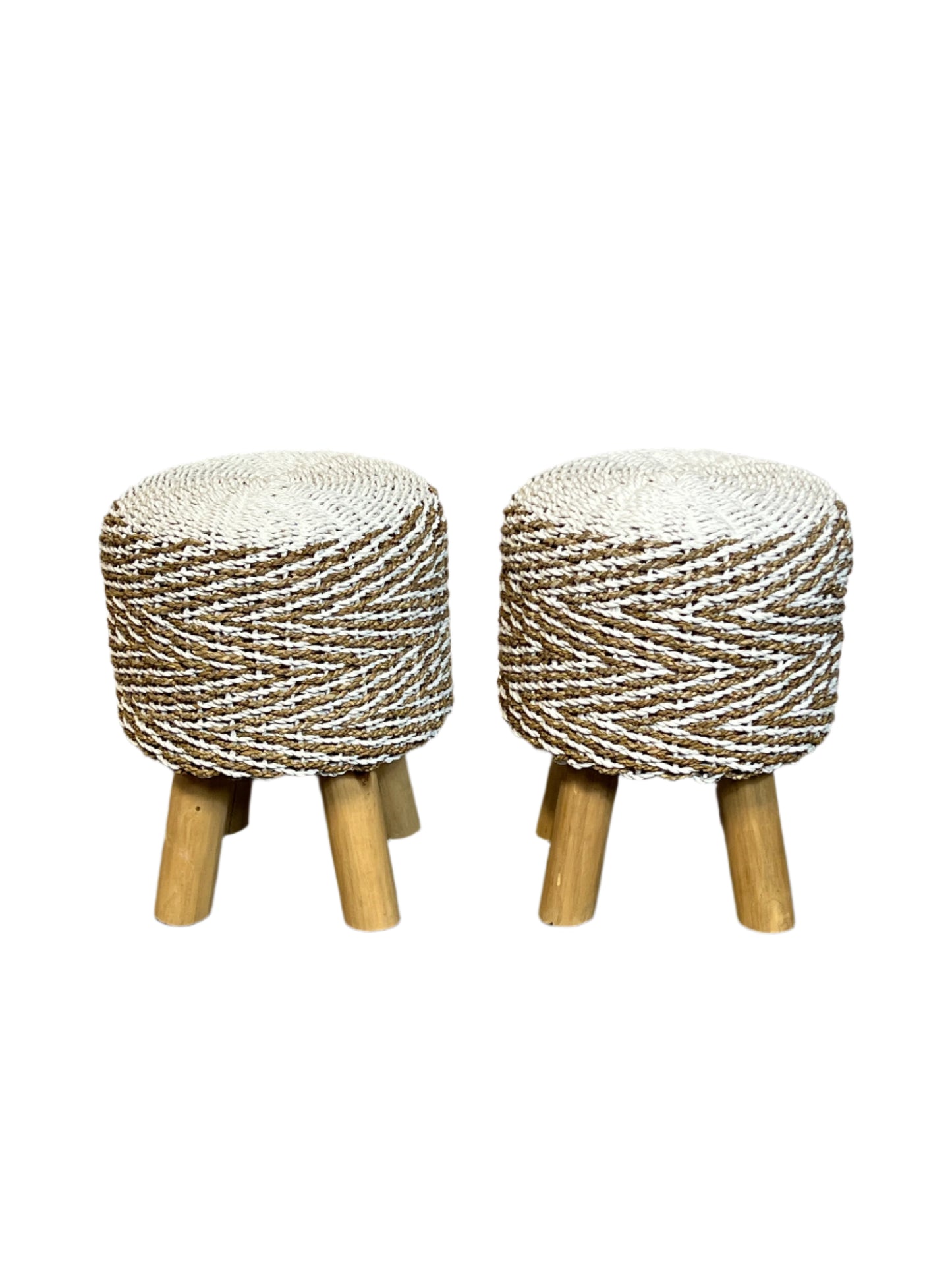 Teakwood & Rattan Table & Stool Sets