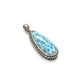 Sterling Silver Beaded Larimar Teardrop Pendants