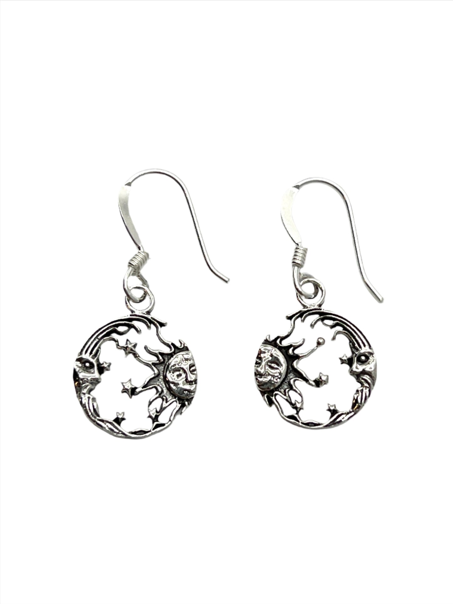 Sterling Silver Moon & Sun Earrings