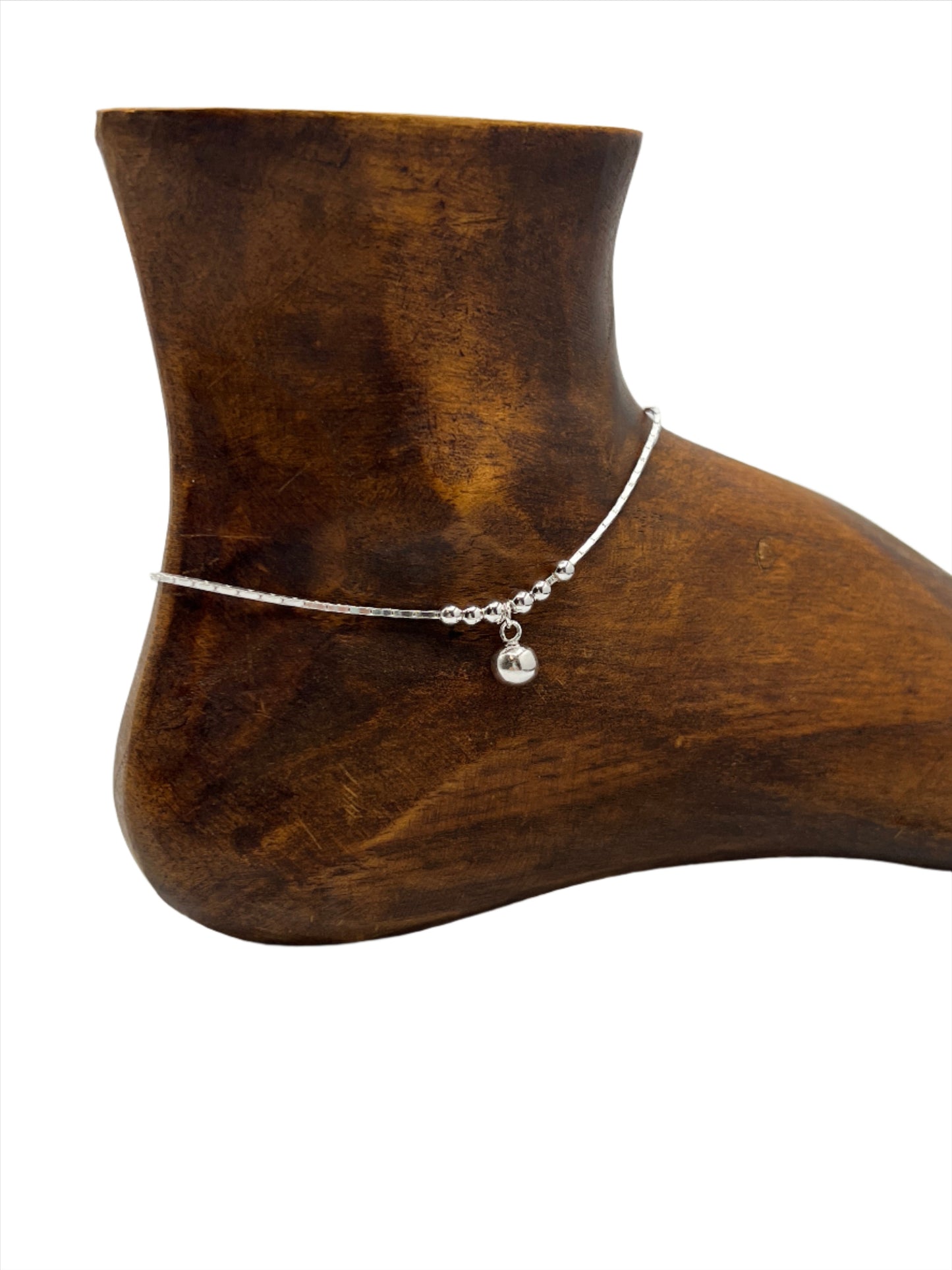 Sterling Silver Thai Round Dangle Anklets