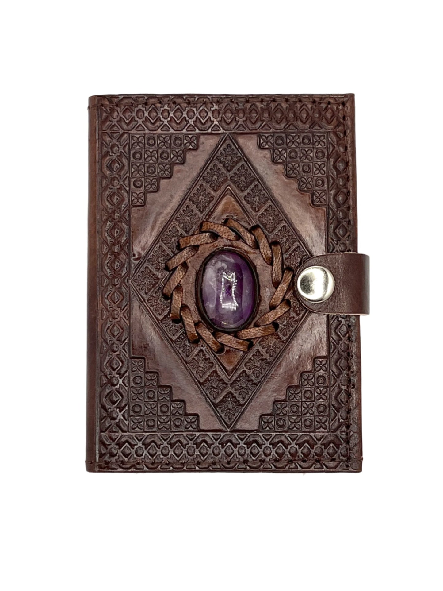 Camel Leather Gemstone Journal | Diamond | 5" x 3.5" x 1/2"