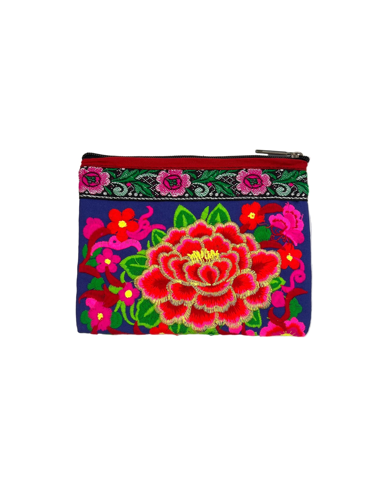 Embroidered Lotus Flower Coin Purse