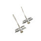 Silver Gemstone Dragonfly Earrings