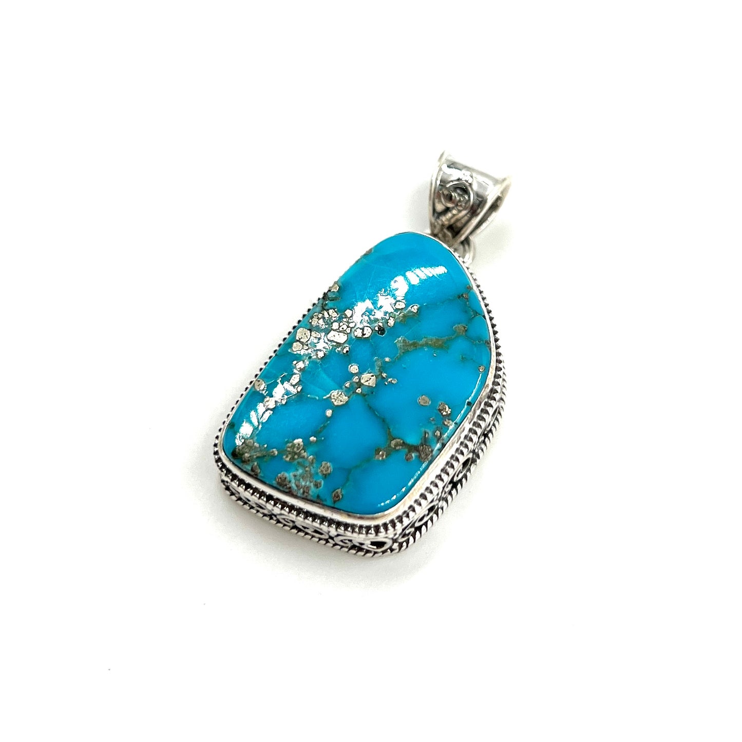 Sterling Silver Filigree Turquoise Pendant