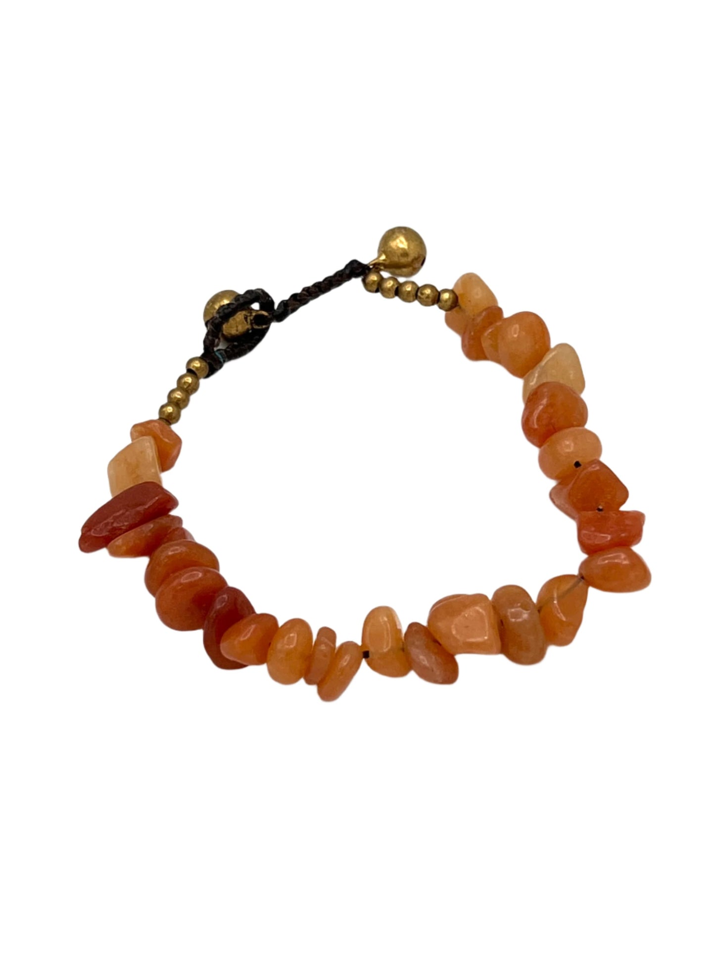 Chunky Gemstone Chip Brass Bracelet