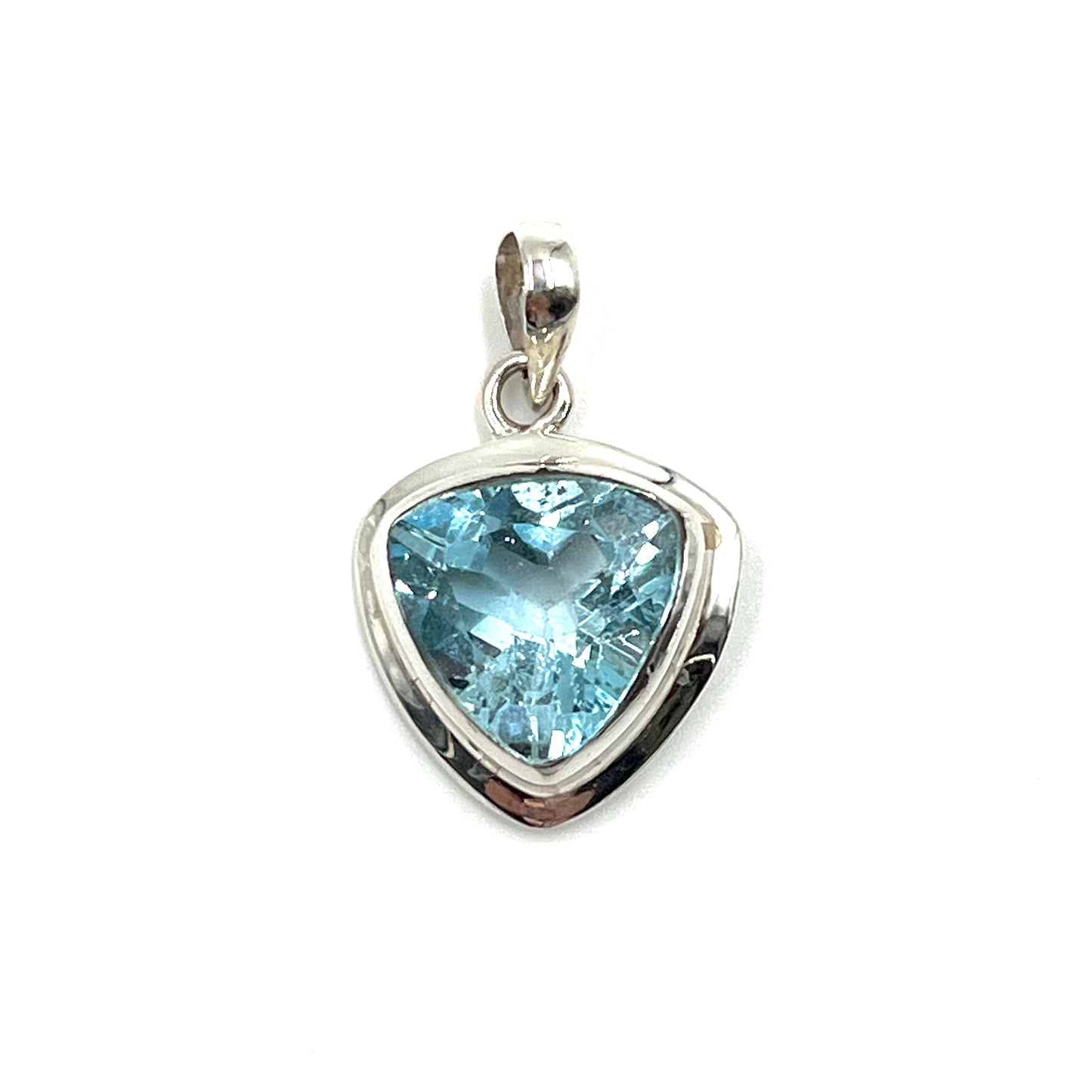 Sterling Silver Trillion Blue Topaz Pendants