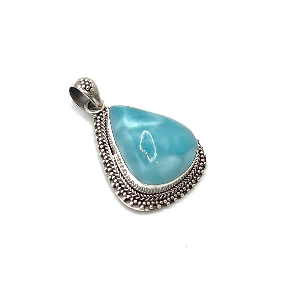 Sterling Silver Larimar Teardrop Pendants