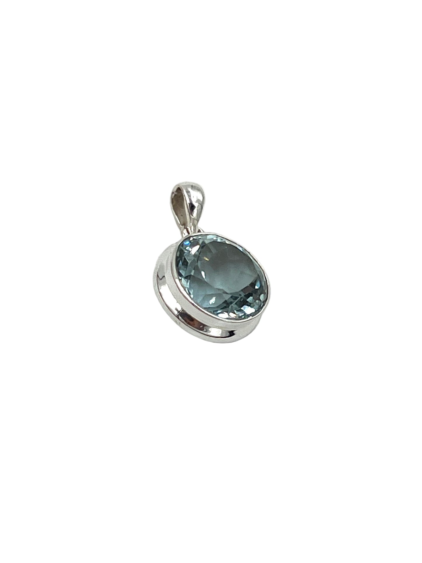 Circle Blue Topaz Pendants