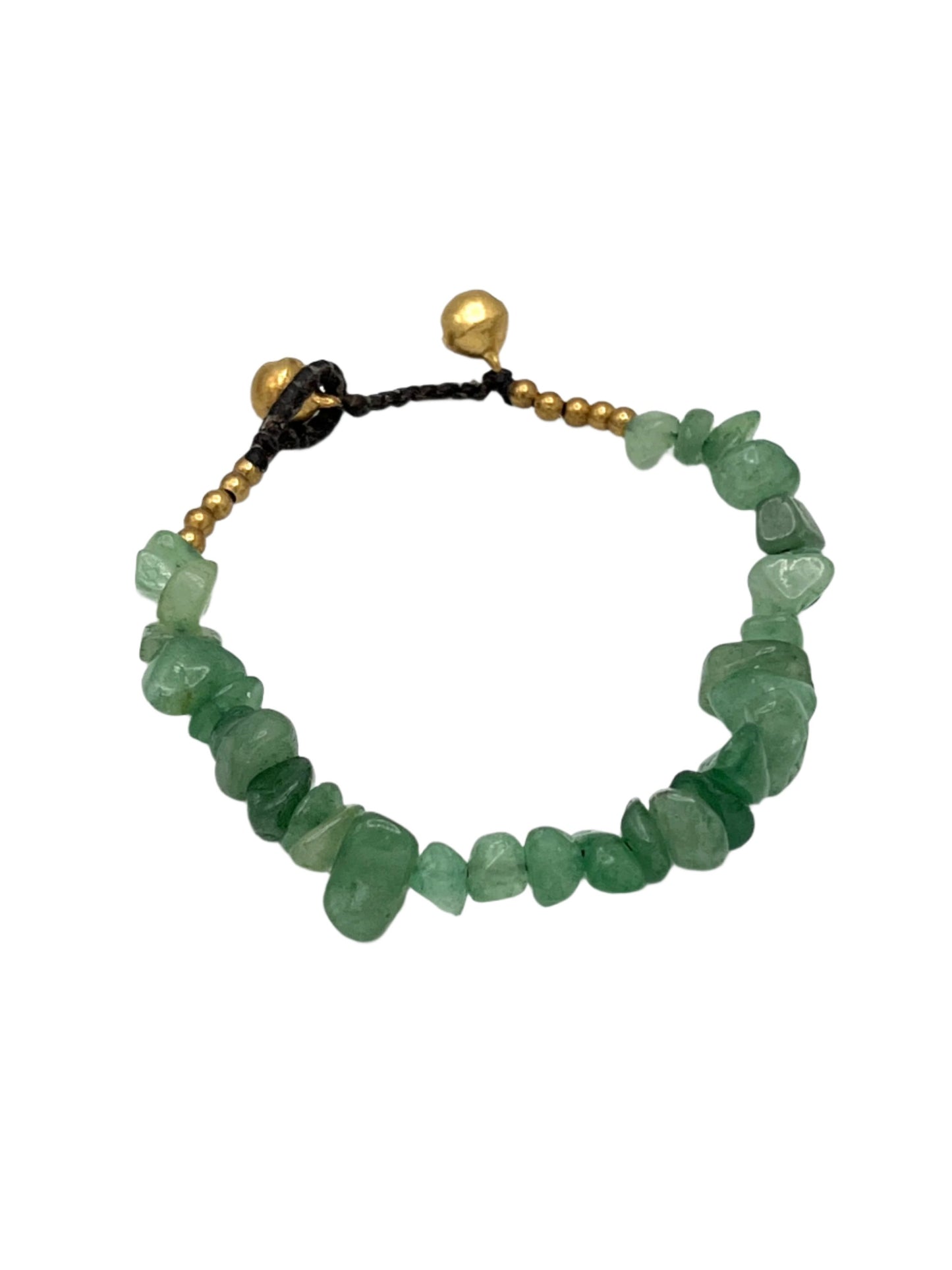 Chunky Gemstone Chip Brass Bracelet