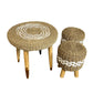 Teakwood & Rattan Table & Stool Sets