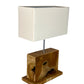 Teak Rectangle Table Lamp
