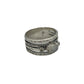 Sterling Silver Oval Triple Moonstone Flower Band Ring