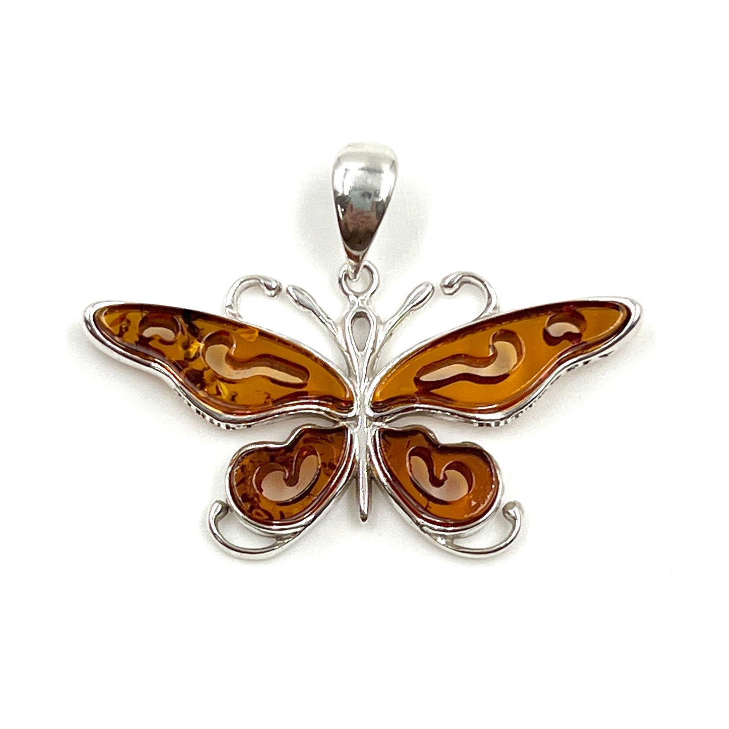 Amber Butterfly Pendants