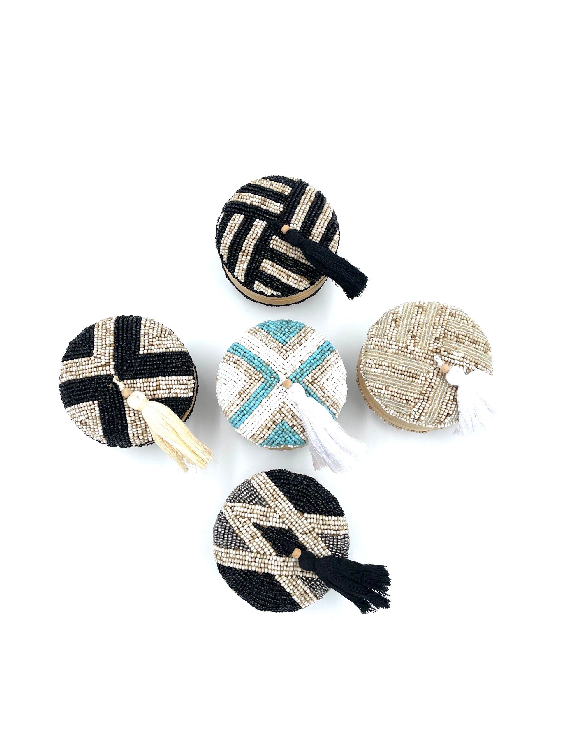 Bali Beaded Round Boxes