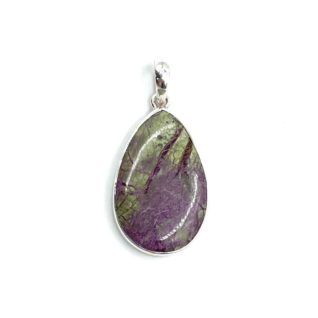 Sterling Silver Stichtite Teardrop Pendants