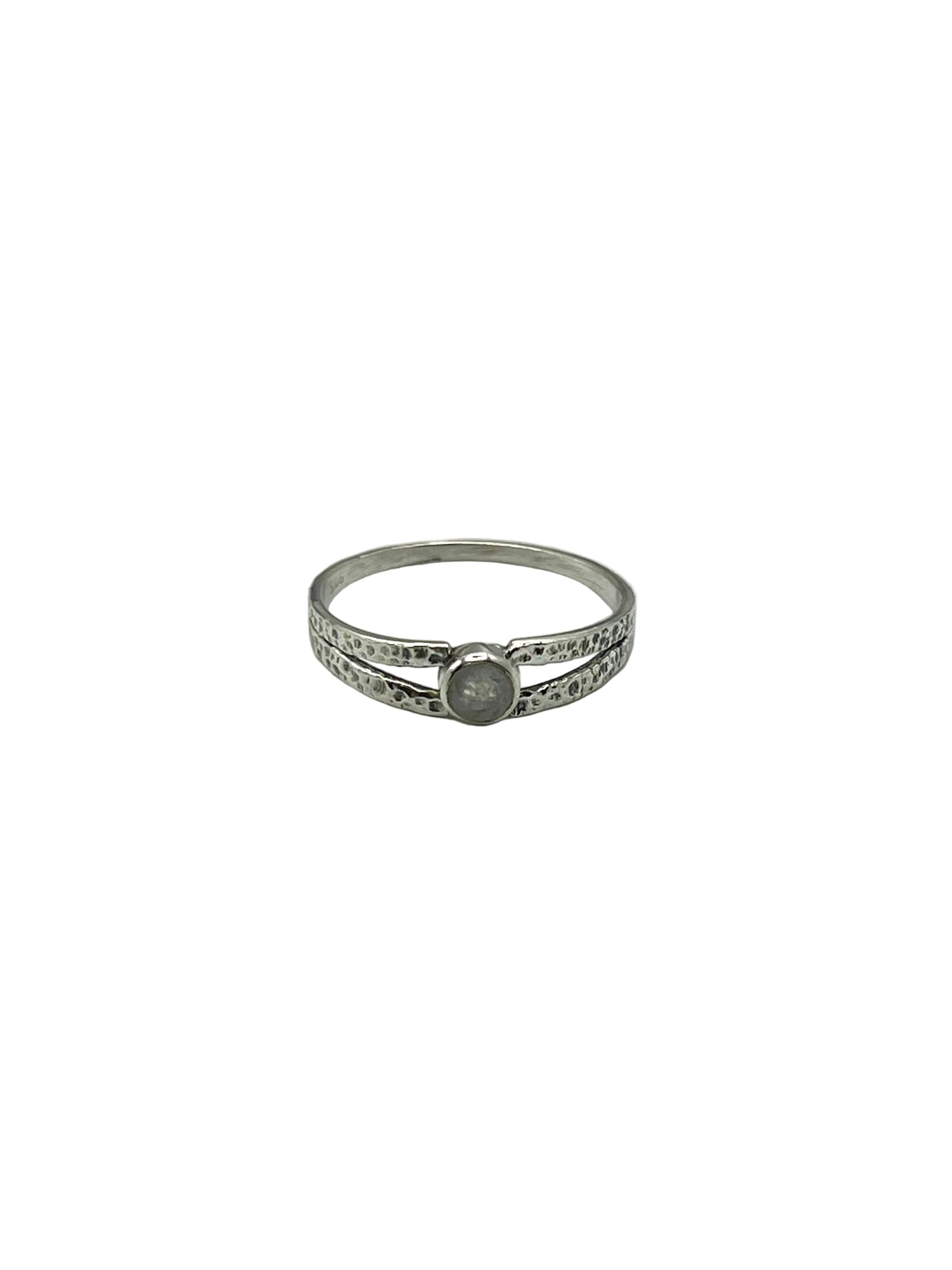 Hammered Band Gemstone Rings