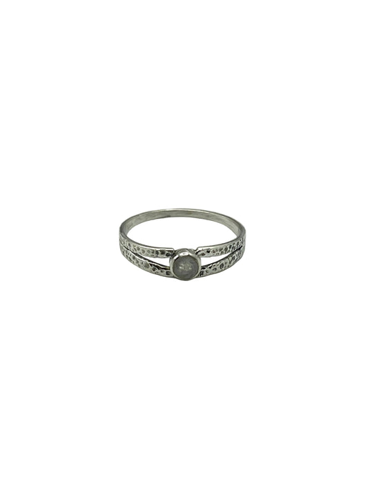 Hammered Band Gemstone Rings