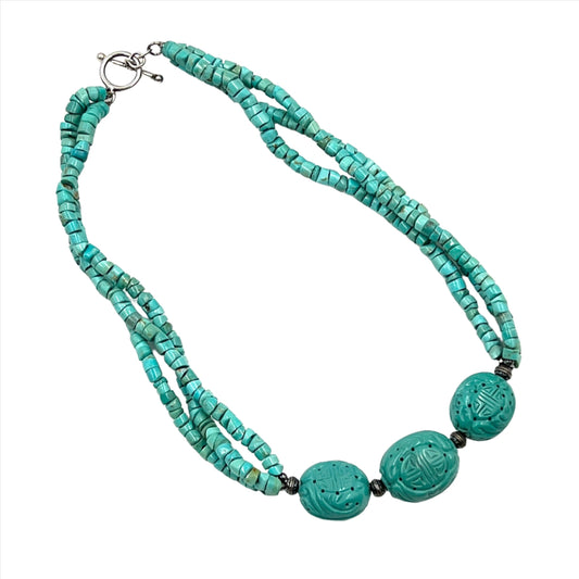 Hand Carved Turquoise Necklace