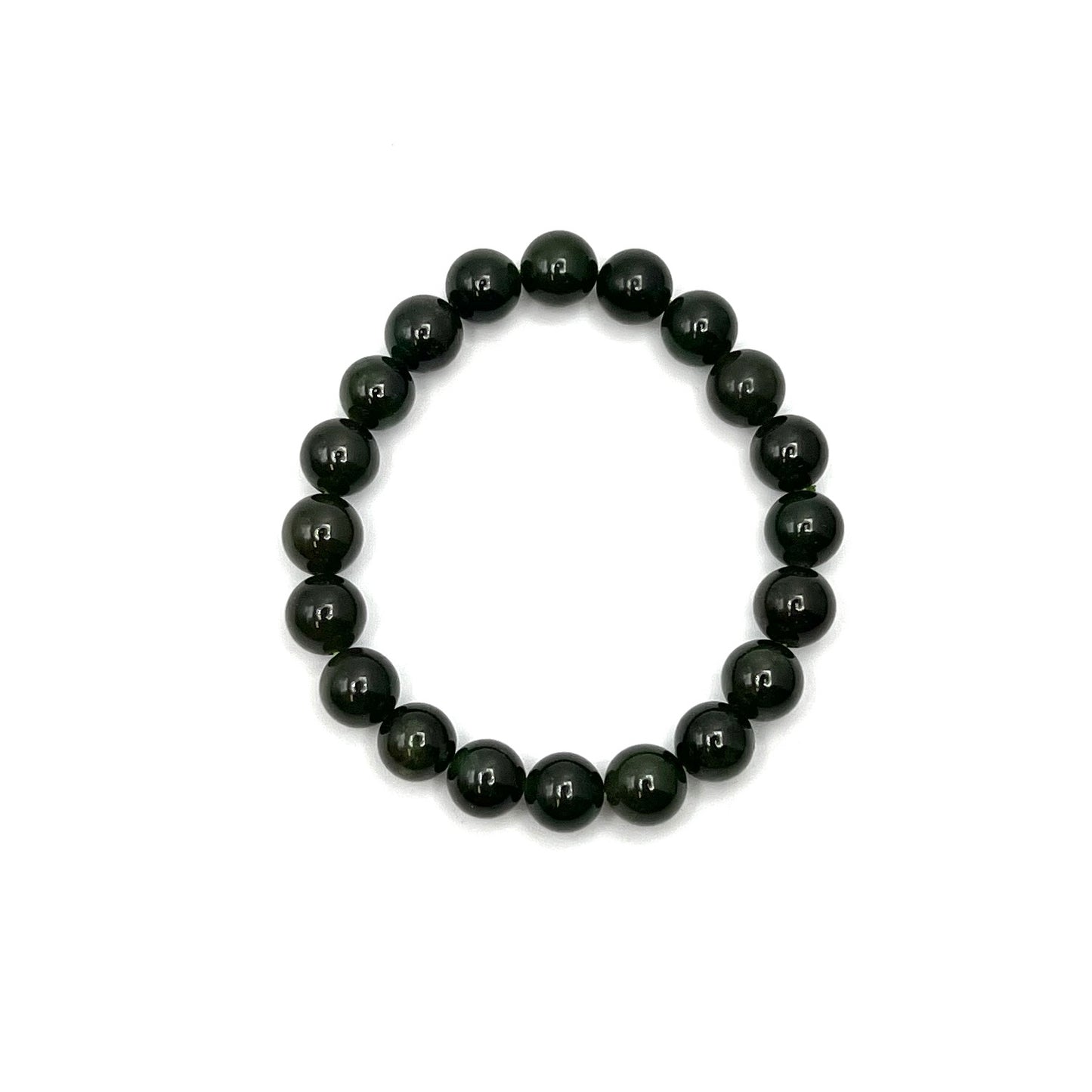 Dark Green Jade Stretchy Bracelet