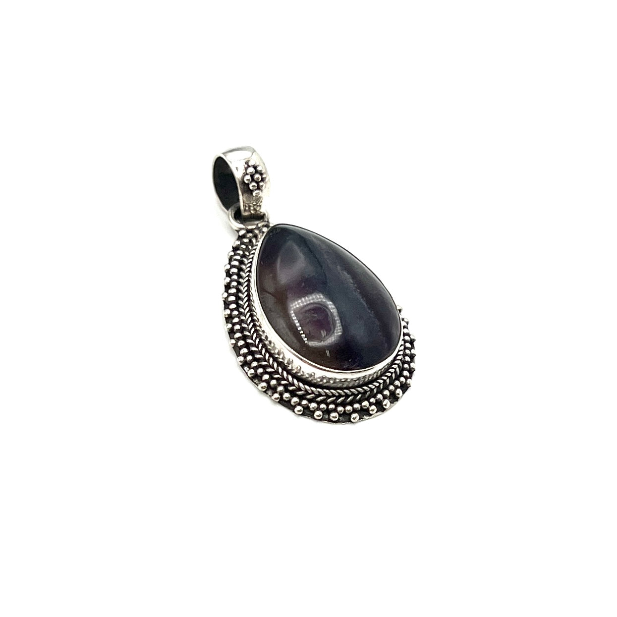 Sterling Silver Fluorite Teardrop Pendants