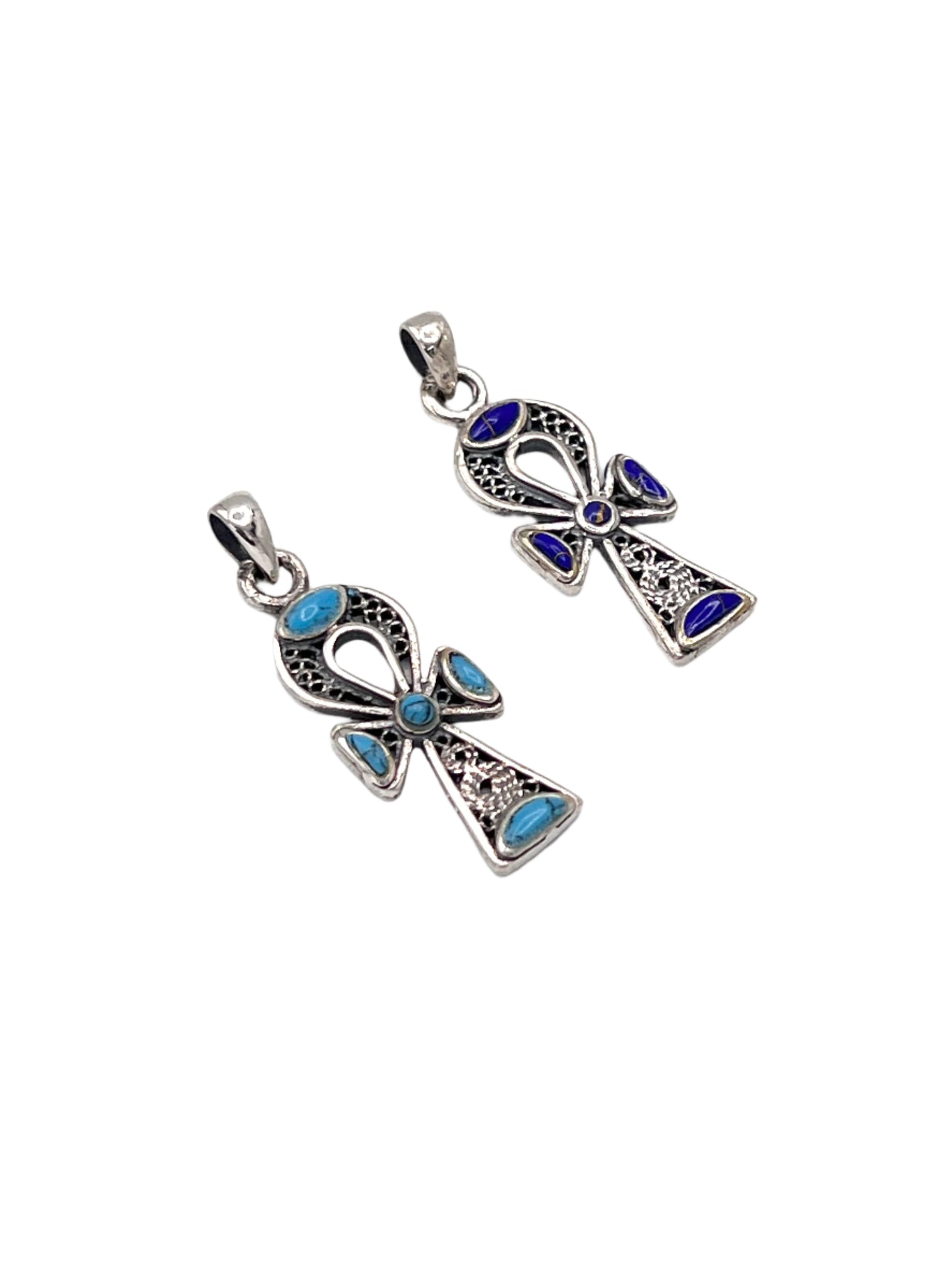 Silver Filigree Ankh Pendants