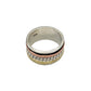 Sterling Silver Multi Metal Center Beaded Spinner Ring