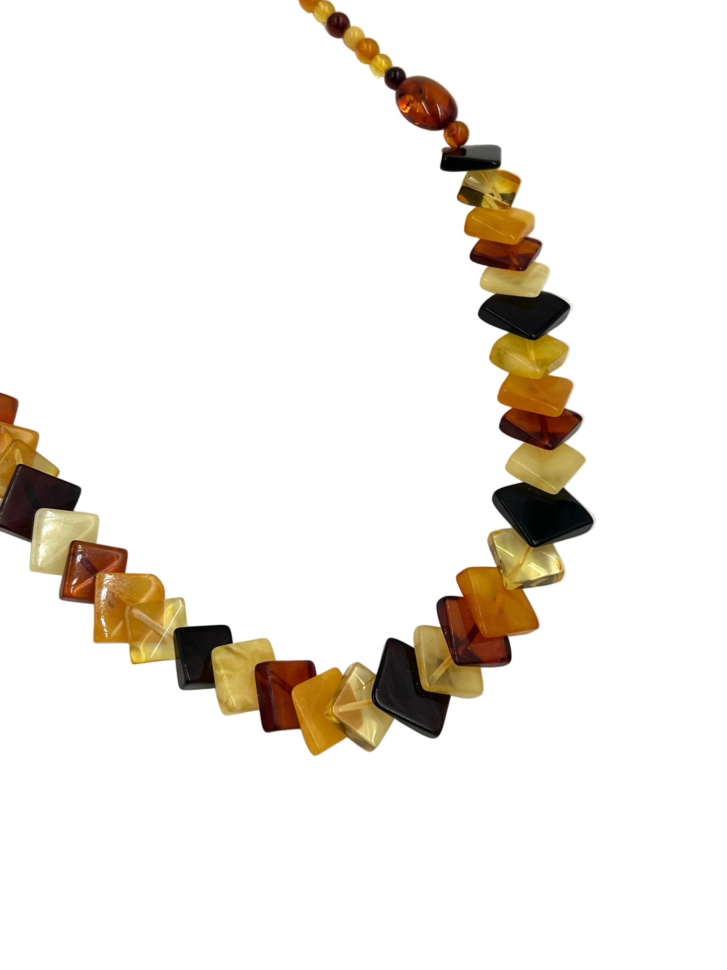 Gradient Amber Square Necklace