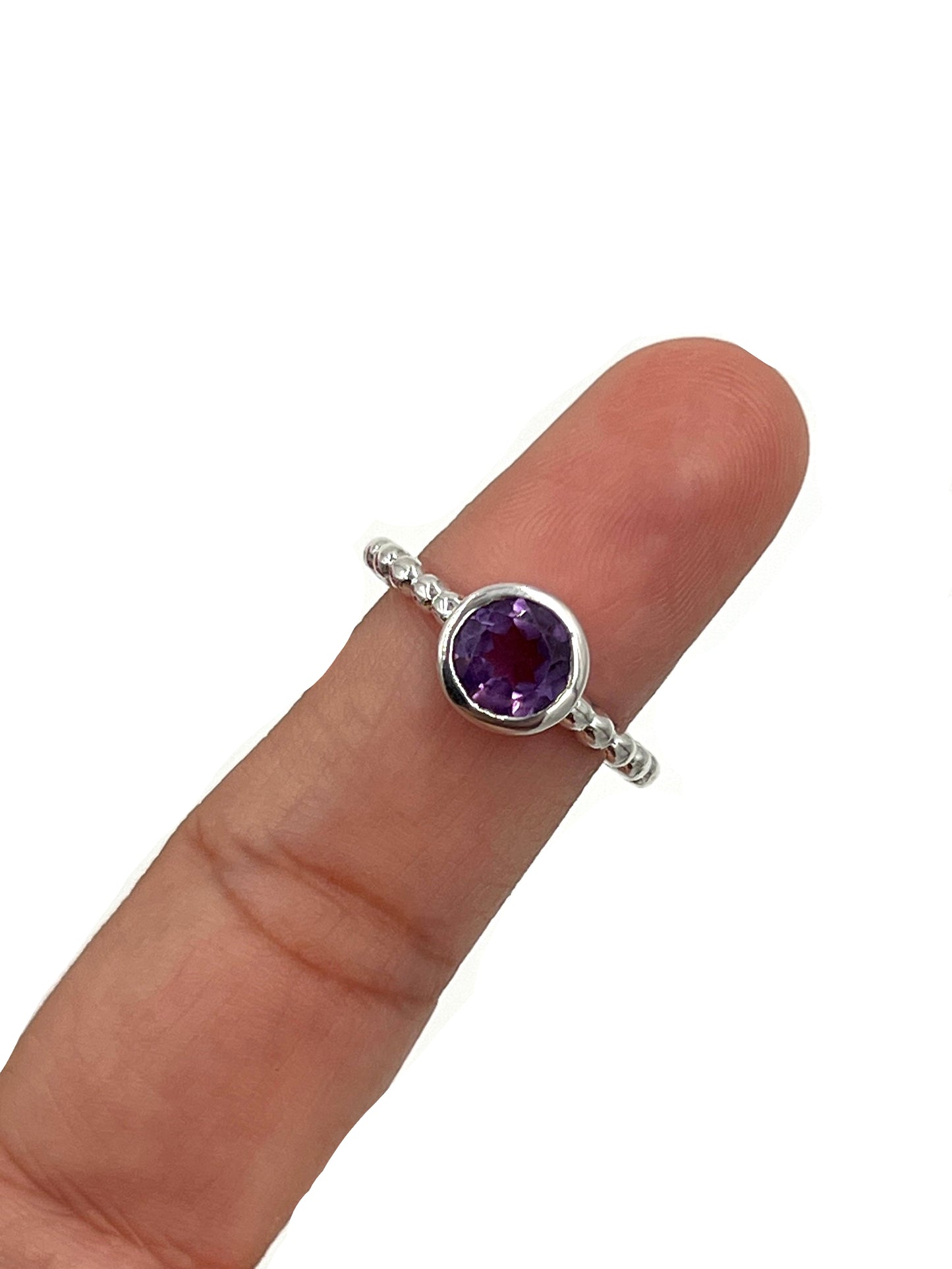 Circle Gemstone Beaded Ring