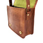 Camel Leather Cross Body Saddle Bag