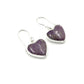 Sterling Silver Heart Purpurite Earrings