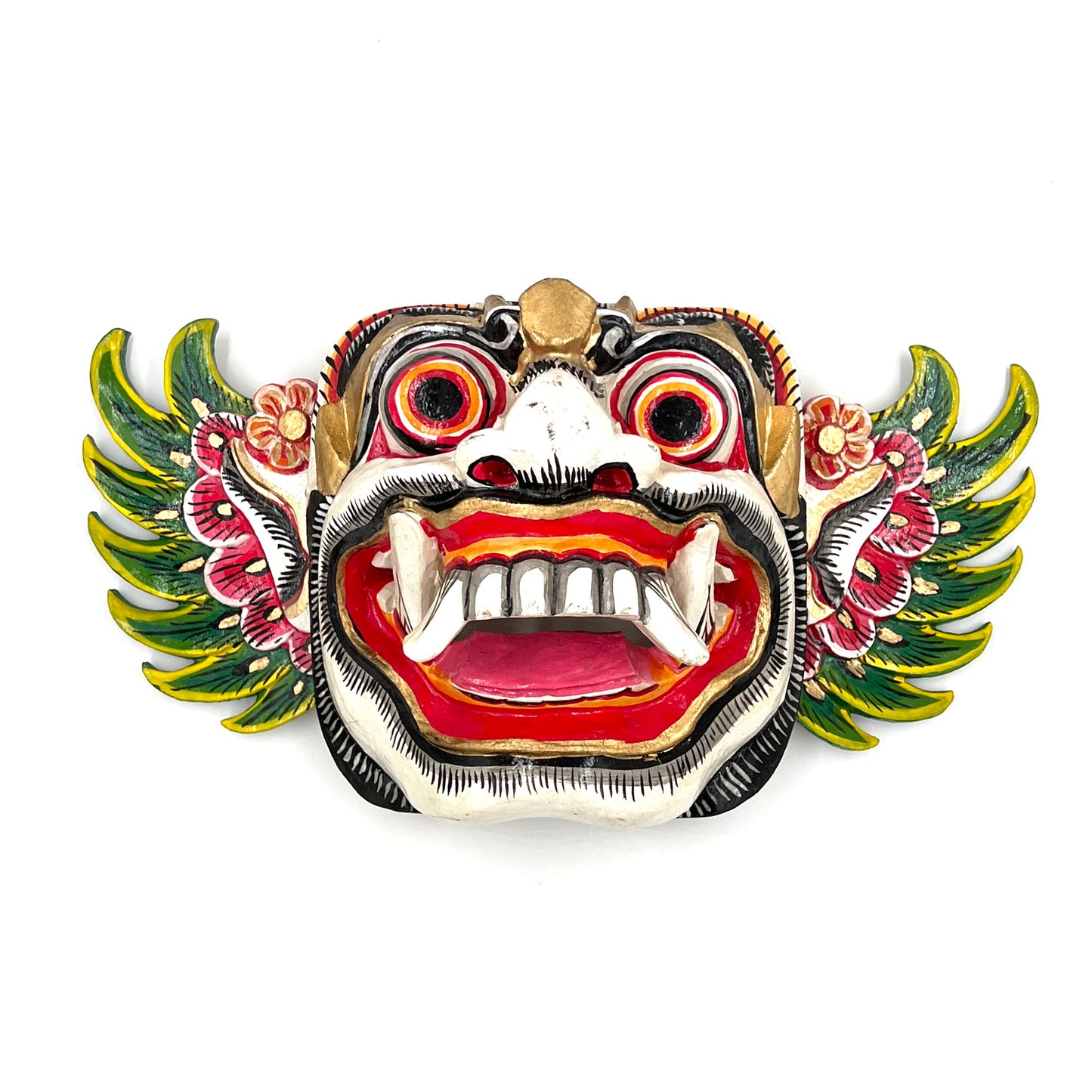 Hand Carved and Painted Barong Mask /wings