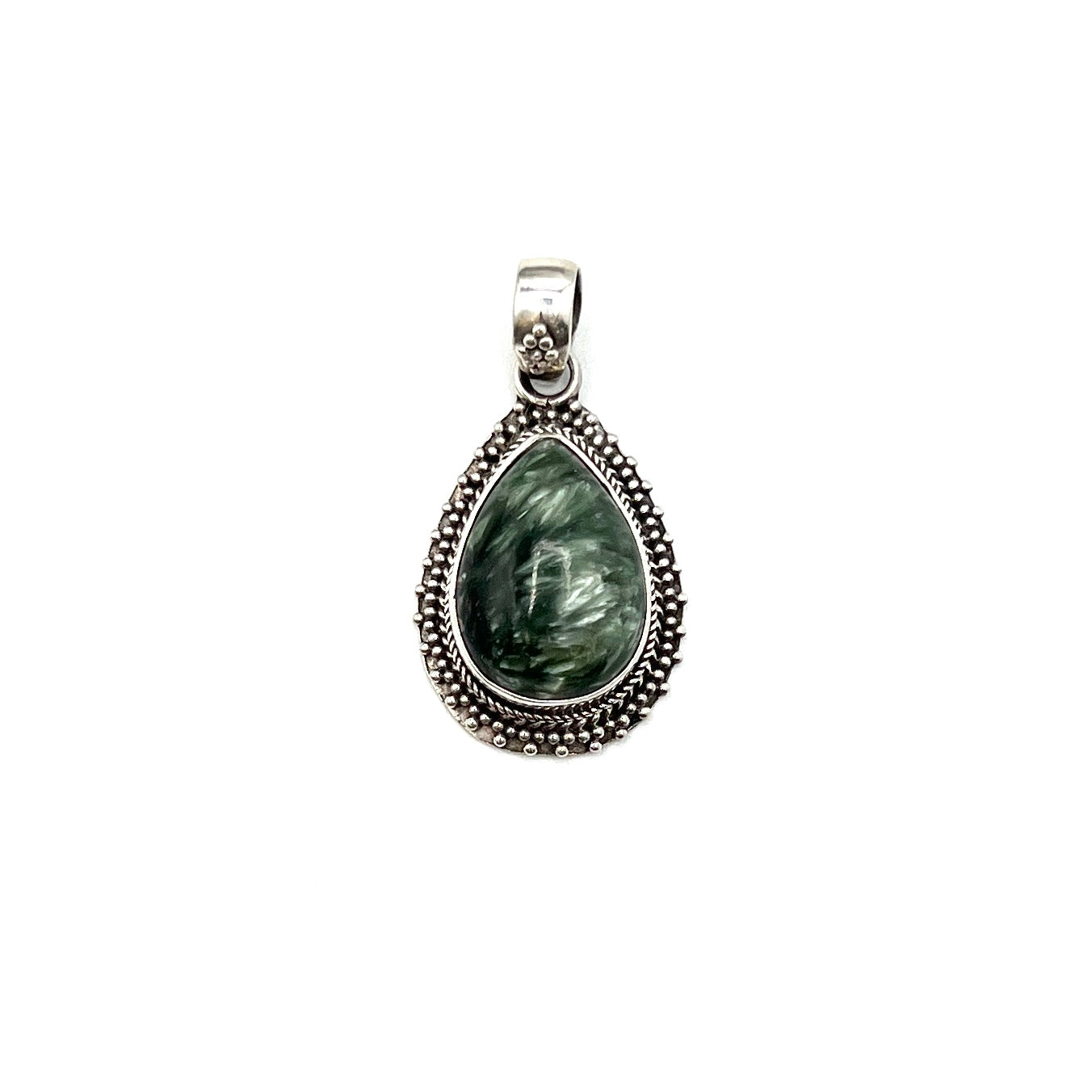 Sterling Silver Seraphinite Teardrop Pendants