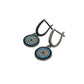 Silver Evil Eye Flat Dangle Earrings