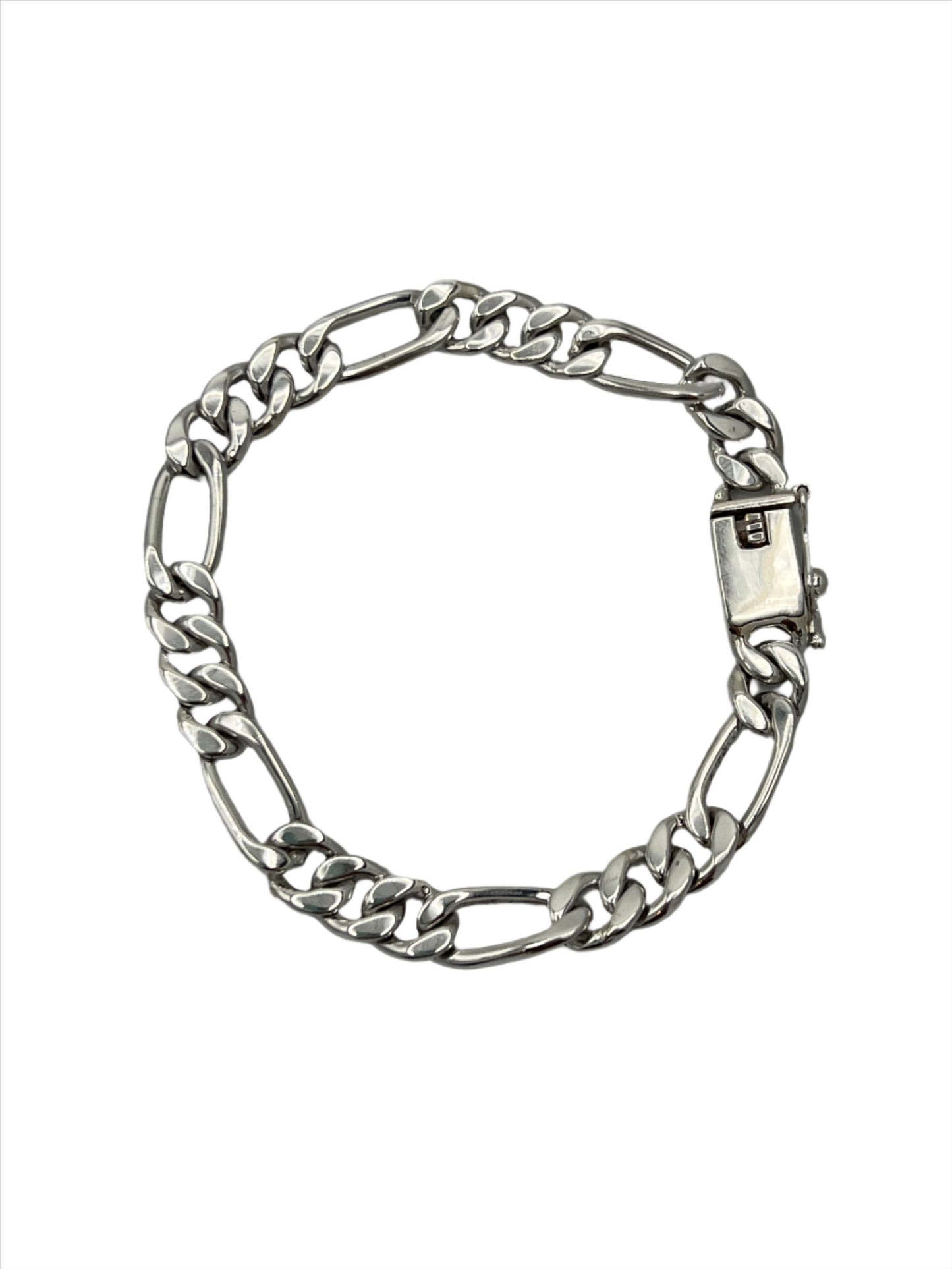 Sterling Silver Figaro Chain Bracelet