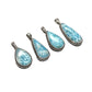 Sterling Silver Beaded Larimar Teardrop Pendants