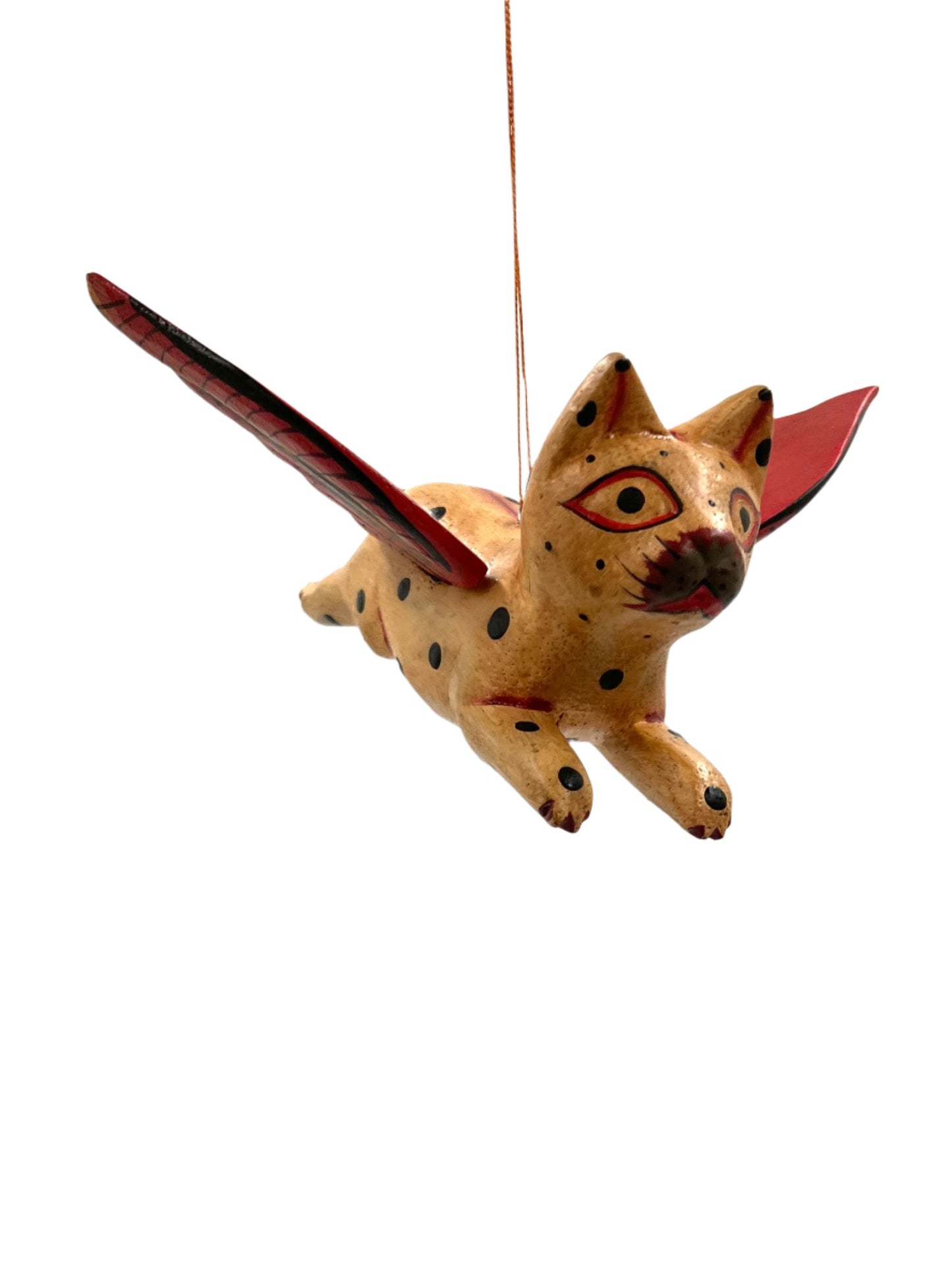 Mini Flying Kitty Spirit Chaser Tan & Black Polka Dot