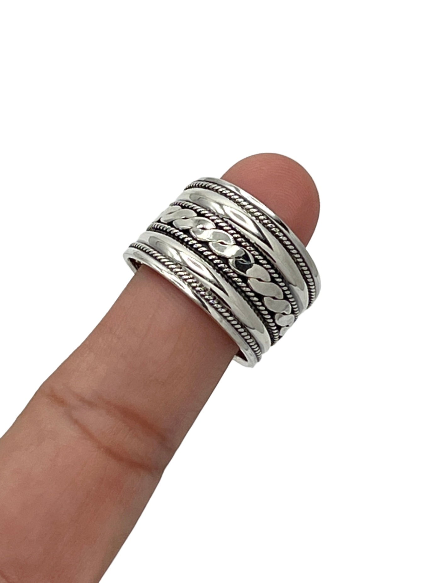 Sterling Silver Flat Braided Ring