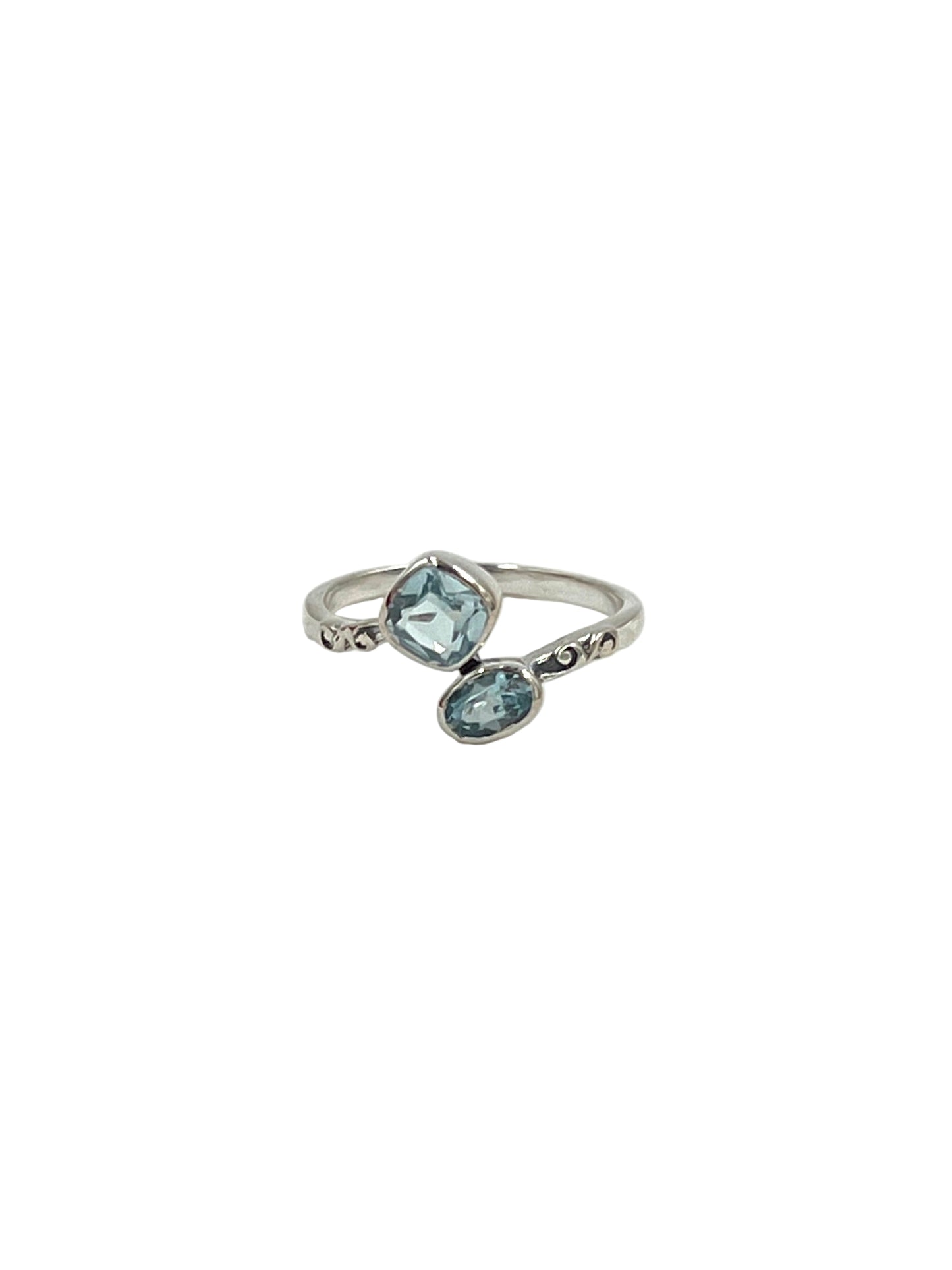 Square Blue Topaz Ring