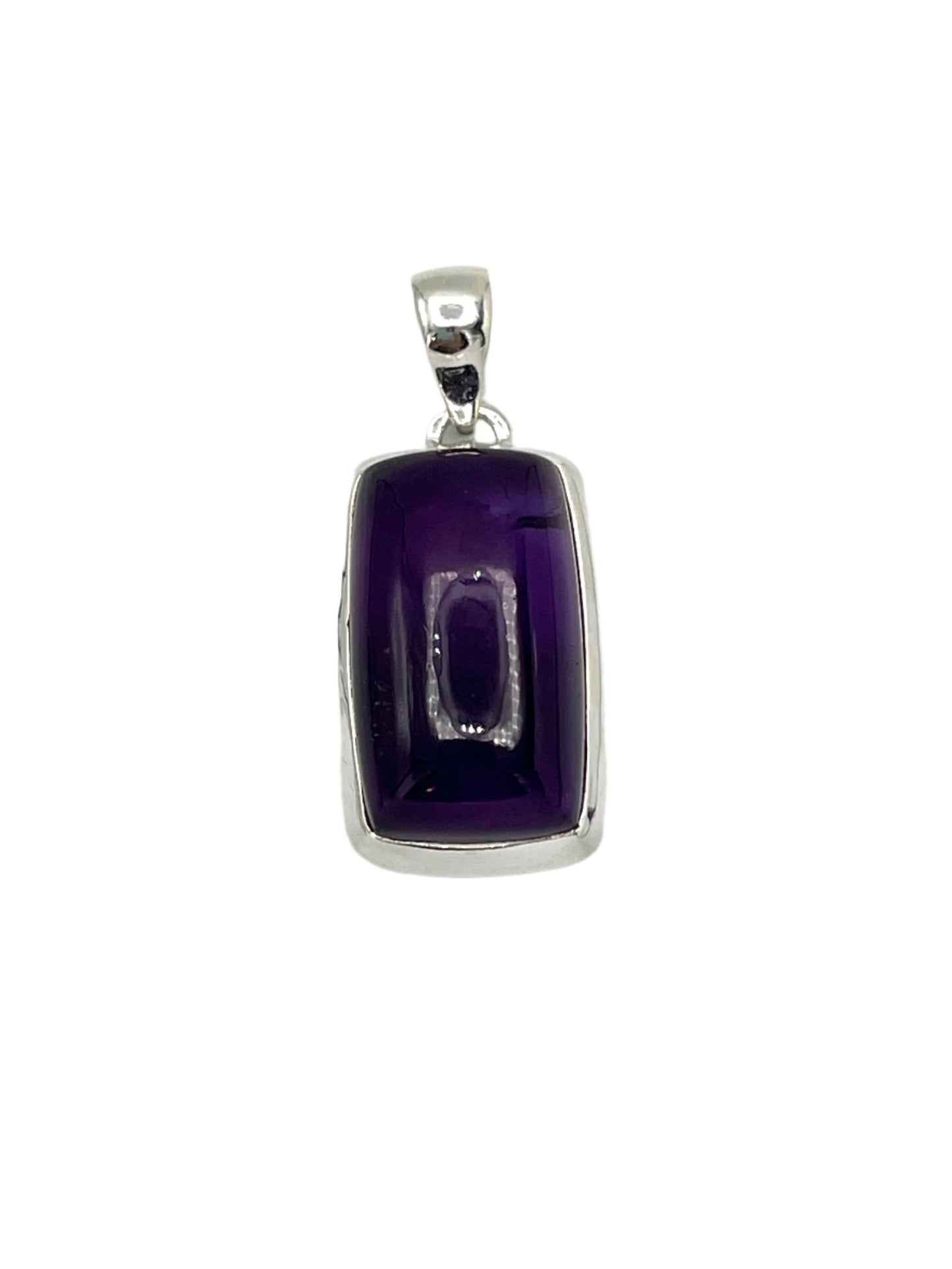 Sterling Silver Rectangle Amethyst Pendants