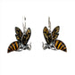 Amber Bee Dangle Earrings