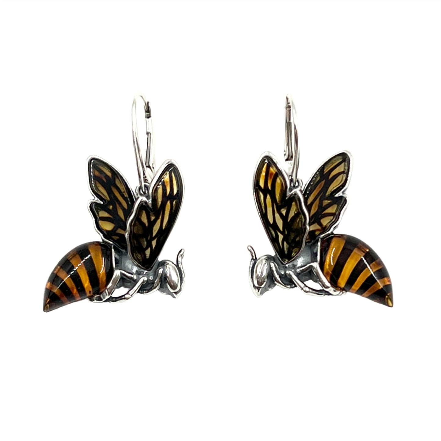 Amber Bee Dangle Earrings