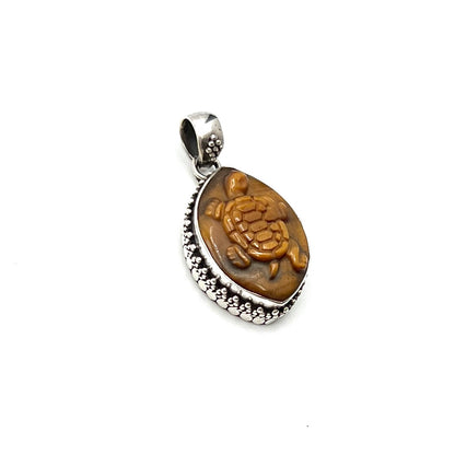Tigers Eye Turtle Pendants