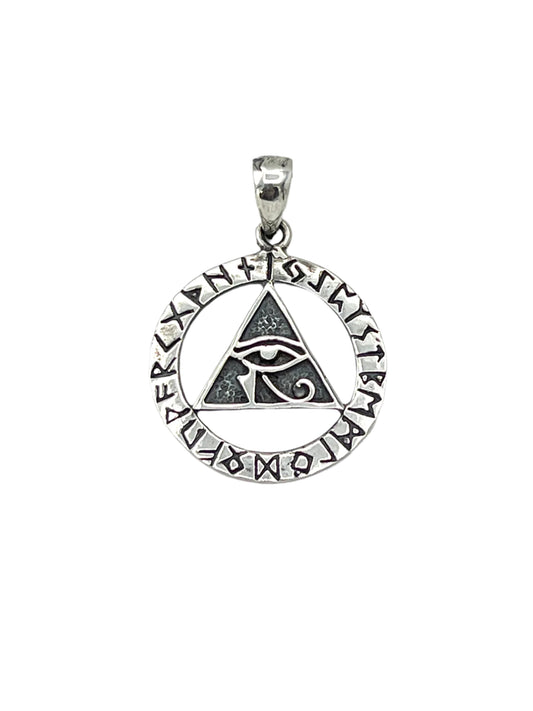 Silver Eye of Horus Pyramid Pendant
