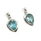 Sterling Silver Tear Drop Blue Topaz Pendants