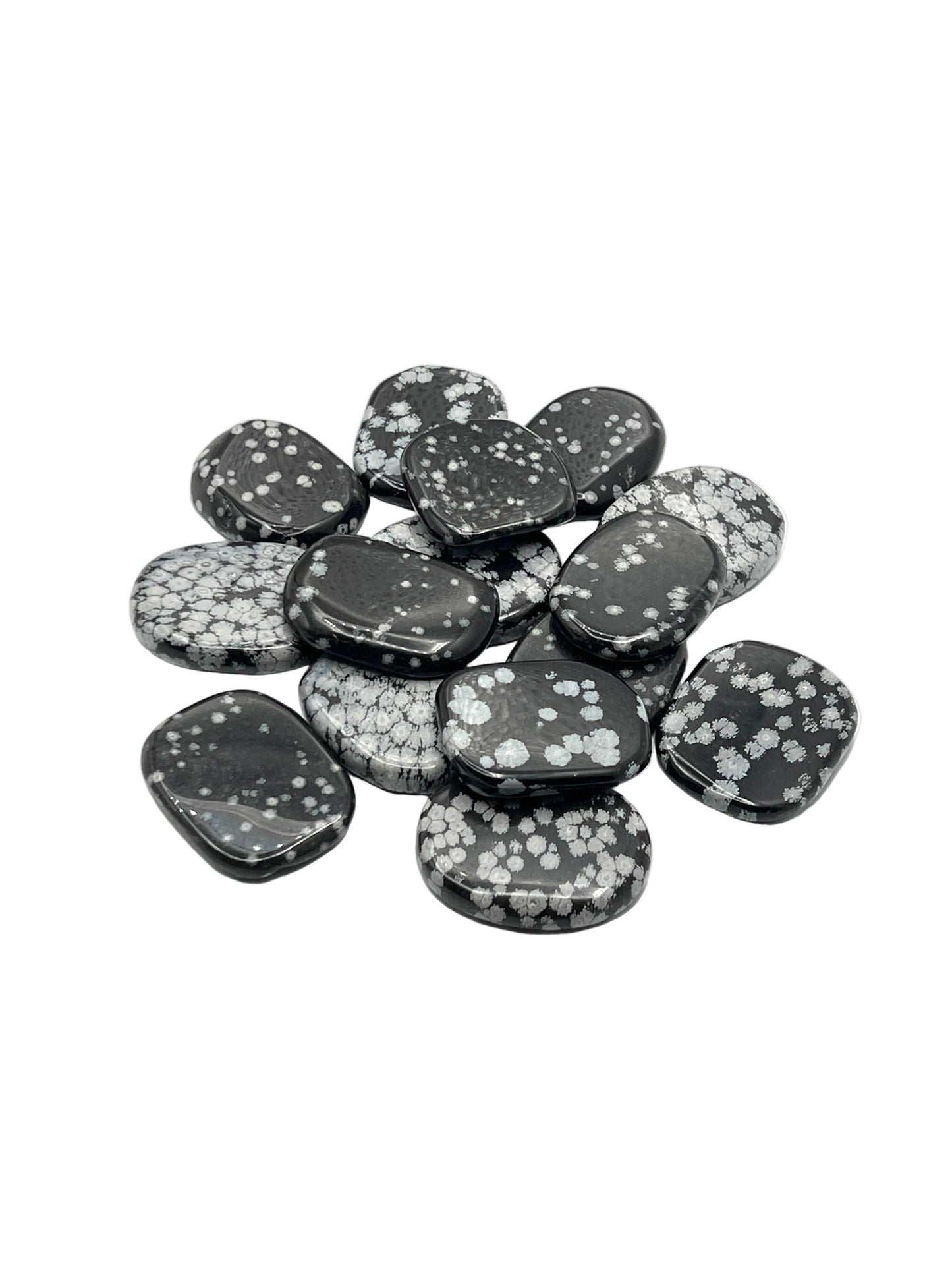 Snowflake Obsidian Flat Palmstones