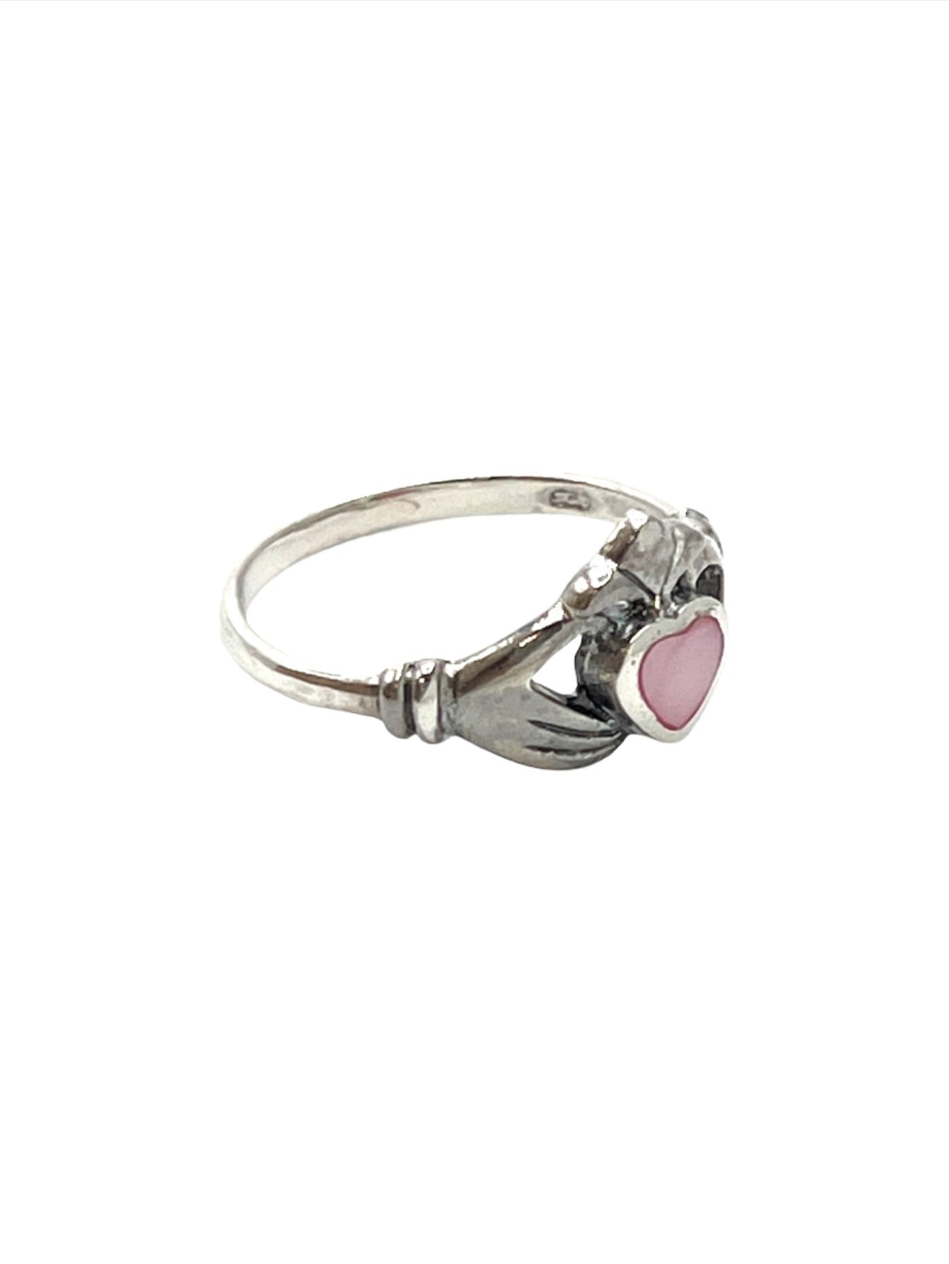 Sterling Silver Shell Claddagh Heart Rings