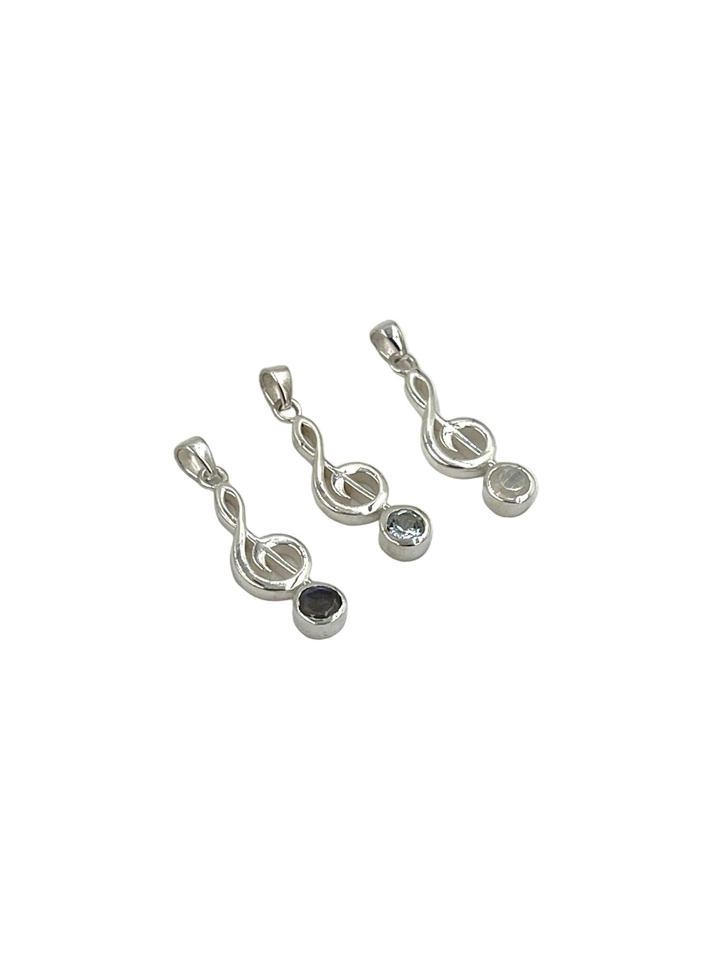 Gemstone Treble Clef Pendants