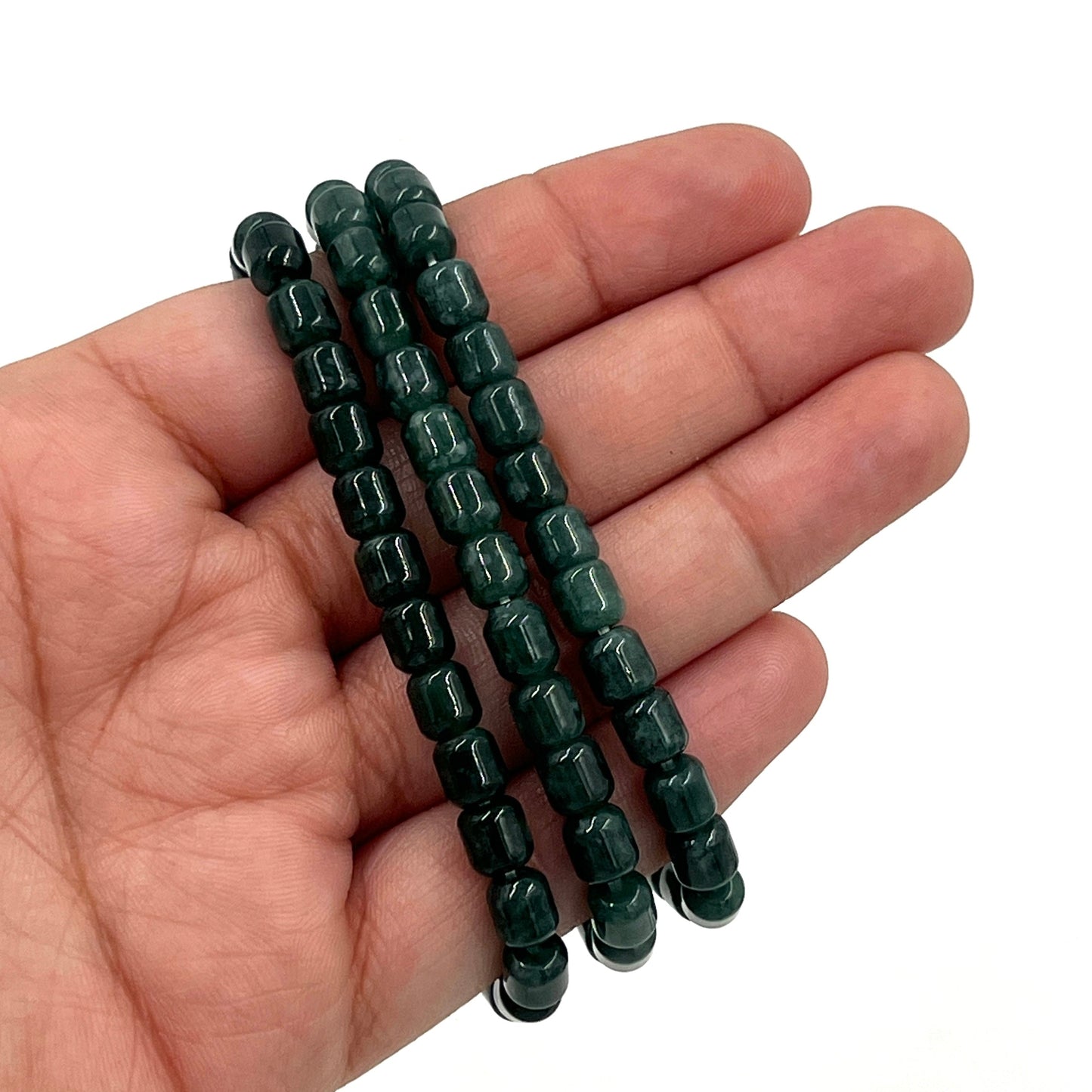 Jade Thin Tube Beaded Bracelets